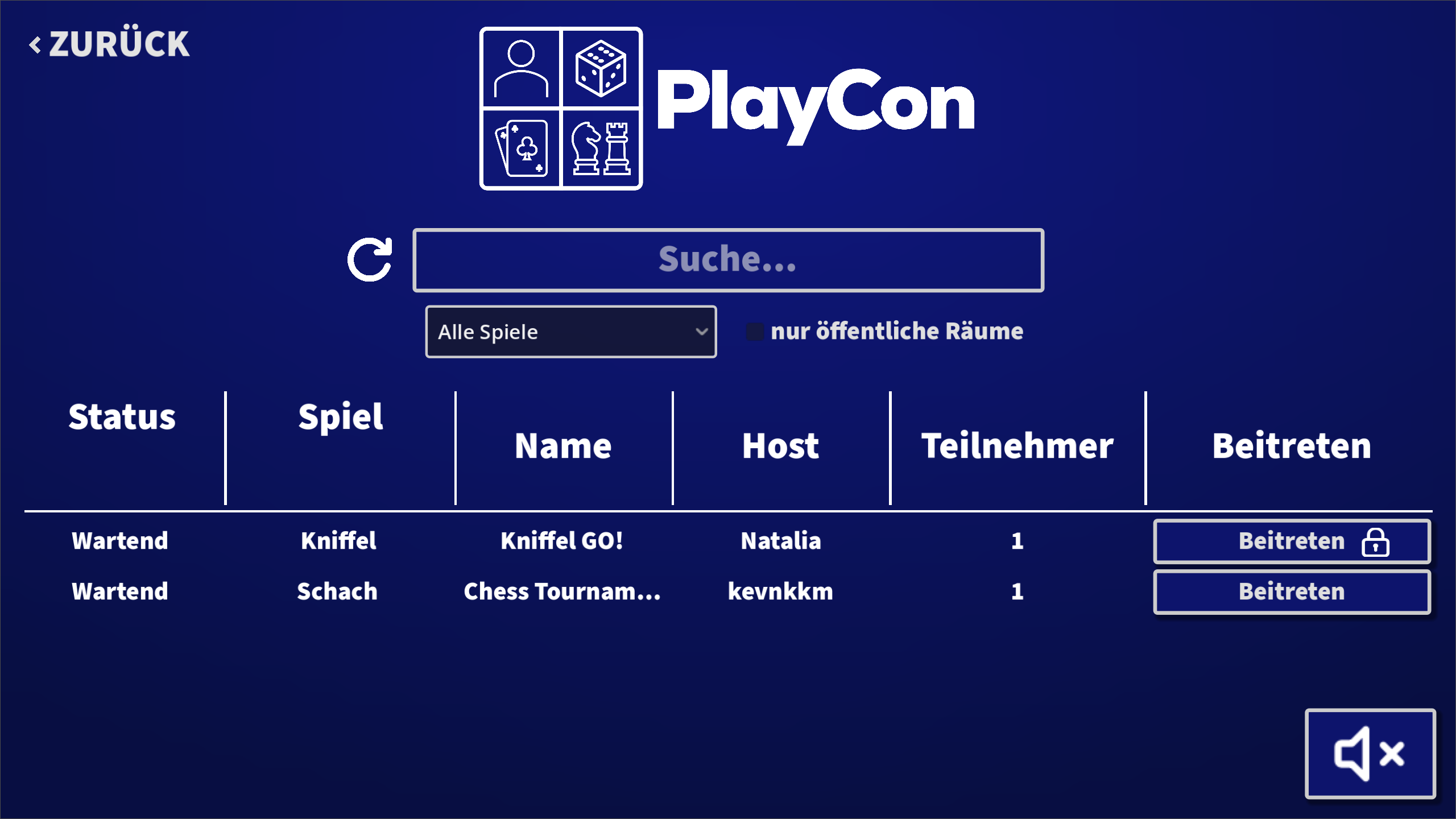 PlayCon Room Browser